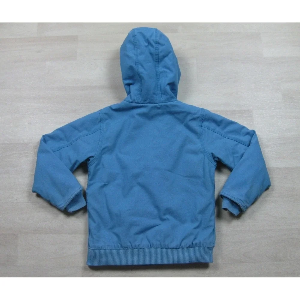 Carhartt Active Jacket Youth‎ (S) Duck Canvas Workwear Sherpa Lined Blue CP9564